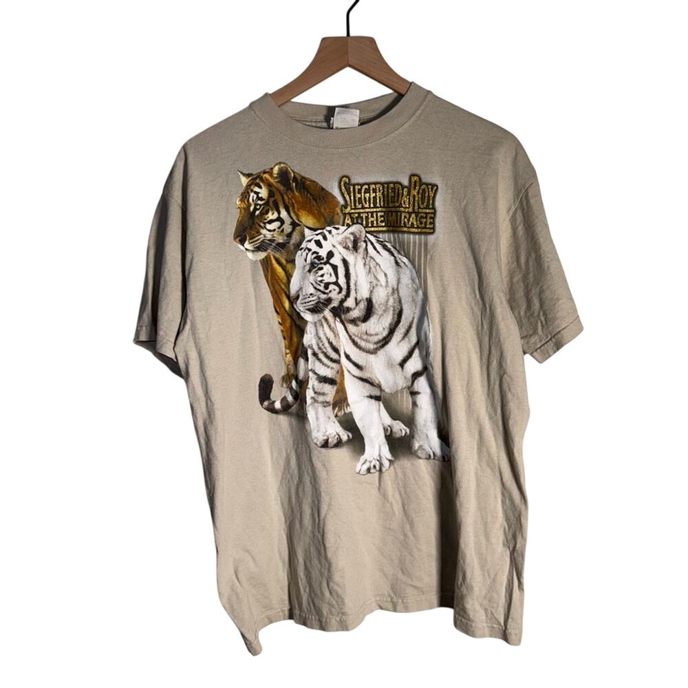 VINTAGE SIEGFRIED & ROY The Mirage Las Vegas Graphic nostalgia tiger tshirt XL